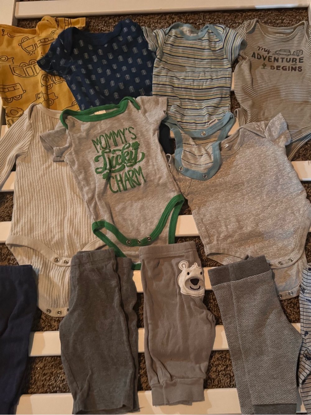 0-3 months baby clothing bundle, carters, baby kiss, and more